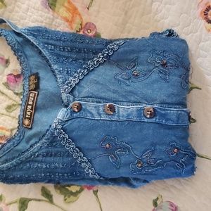 Raya Sun Button Front Denim Mini Dress 👗